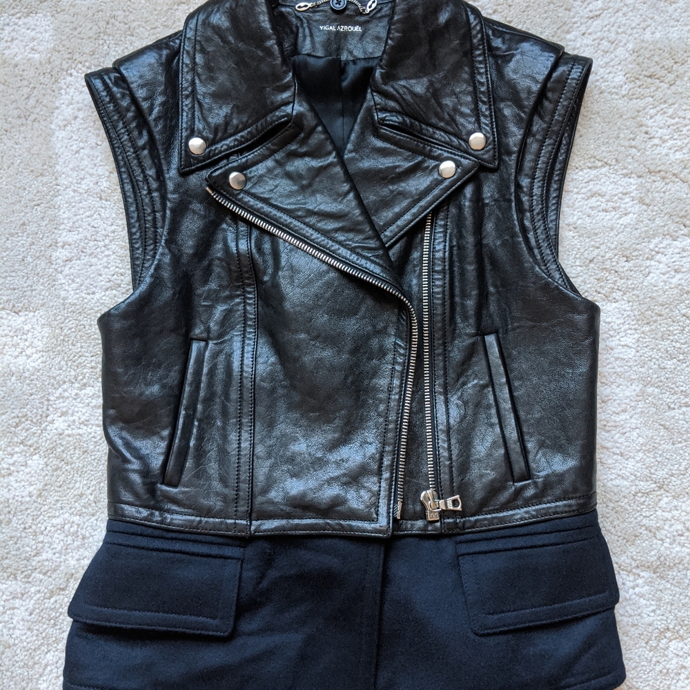 Yigal Azrouel Vintage Leather Vest sz 4 - Picture 3 of 8